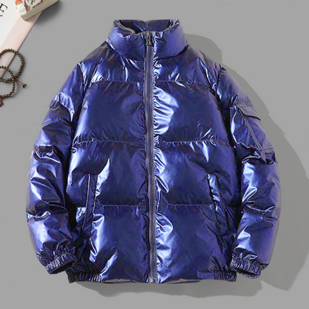 Parkas Glossy Male Padded Coats Men's Down Jacket Korean Luxury Clothing Padding Outerwears New In Clothes Cotton Outwear