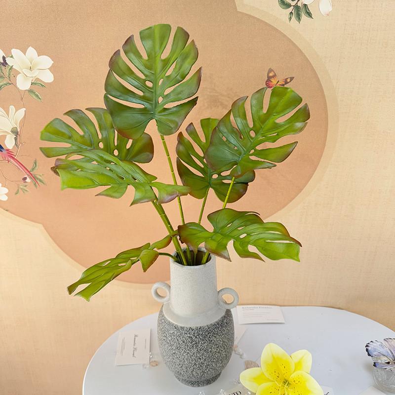 Artificial Green Plant Home Decor With Soft Silicone Leaves For Wedding And Photography Props