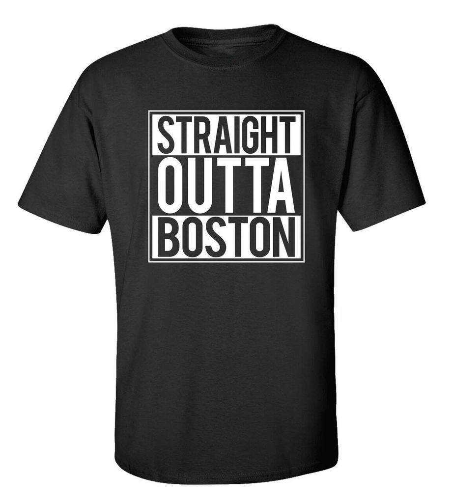Funny Straight Outta Boston Adult Mens Short Sleeve T Shirt Mens Kids Womens Tops Tees Unisex