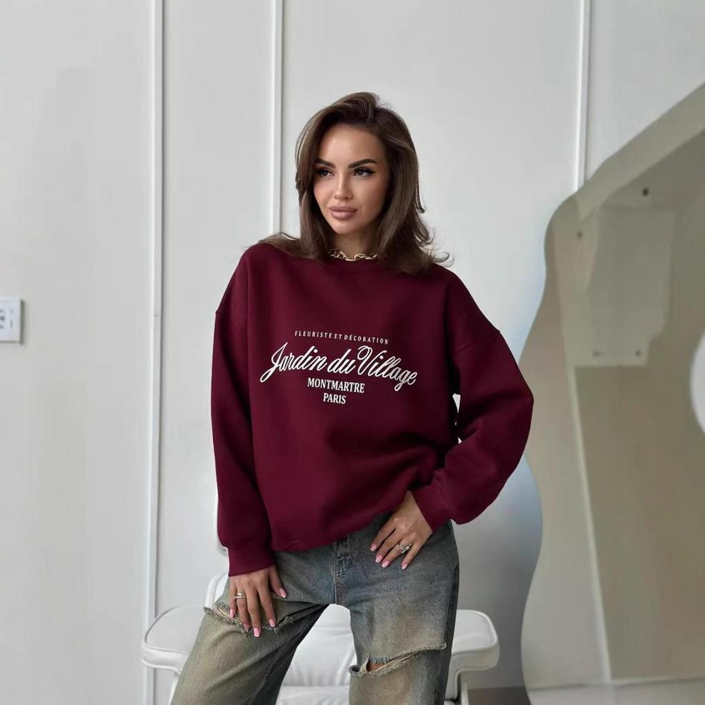 Women's Trendy Plus Velvet Letter Hoodie - Autumn/Winter, Couple Style, Versatile & Unique