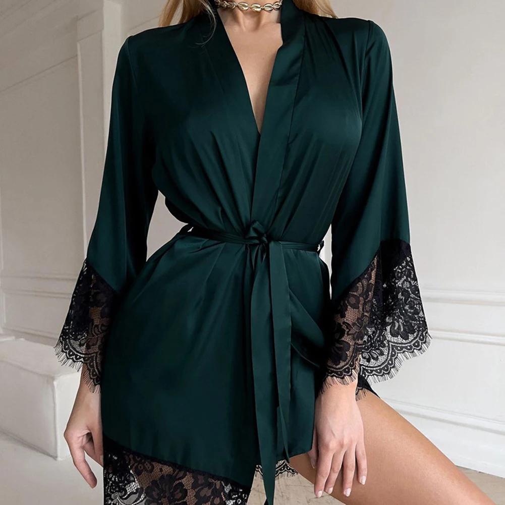 Sexy Lace Long-Sleeve Simple Comfortable Home Robe