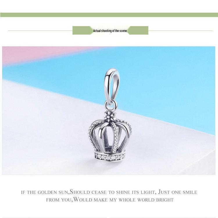 Sterling Silver Crown Pendant Necklace Charm SCC781