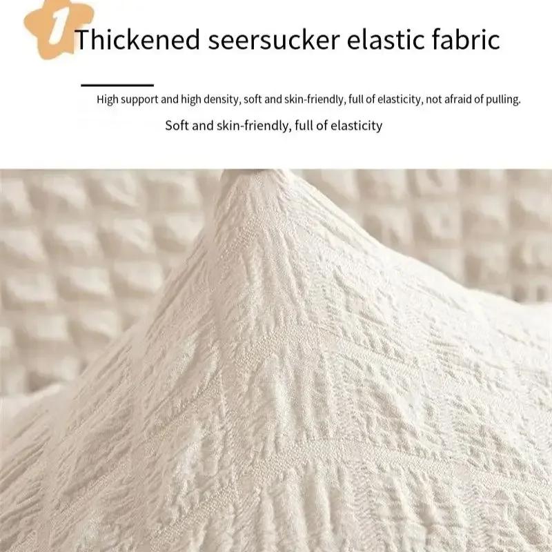 Solid Color Seersucker Sofa Covers Relax Sofa Slipcovers Stretch All-Inclusive Lounge Tatami Chair Cover Balcony