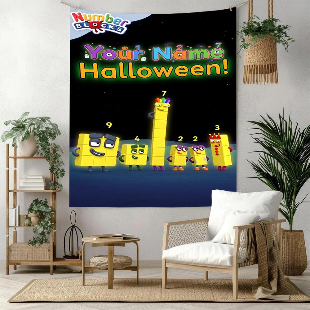 Numberblocks Customize Text Tapestry Decorative Wall Tapestry Vibrant Fade-Resistant Print Great for Living Room Decor Ideal for All Seasons