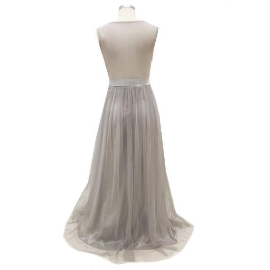 Damen Abendkleid Durchsichtiges Netz Glänzendes Pailletten-Patchwork Figurbetonte Taille Ärmellos Zum Ausgehen