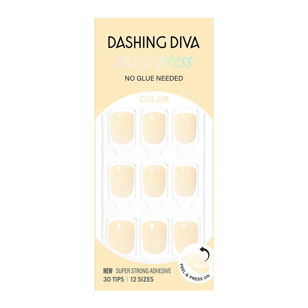 Dashing Diva Magic Press Butter Yellow (Short Square) Nail Tips