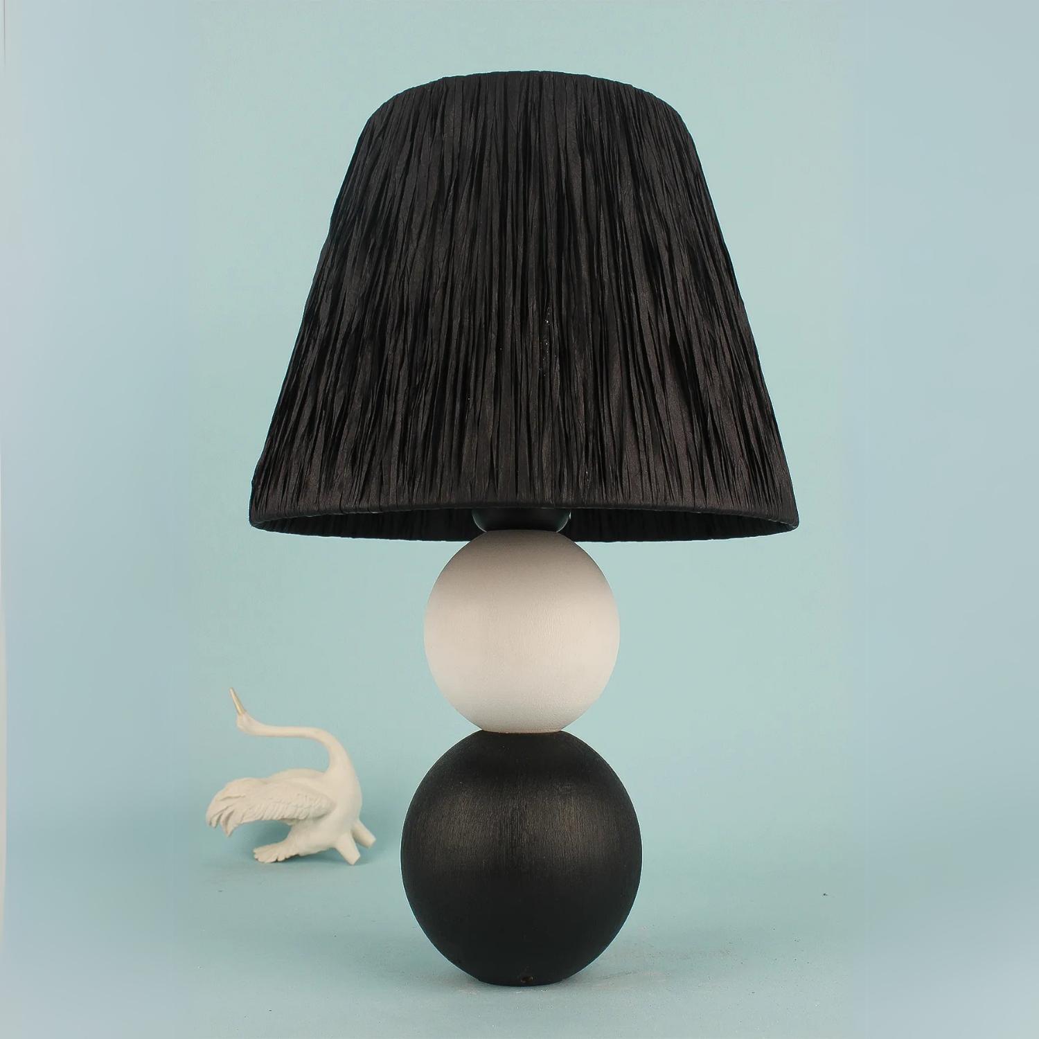 

Coccinelle Wooden Lampshade Black and White 40 cm білий/чорний