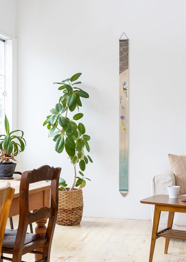 Kyoto Rakushian Noren Narrow Tapestry Linen Tapestry Narrow Tapestry Hanging Scroll Interior Japanese Modern Japanese Style Ts-434 "Wind Chimes"