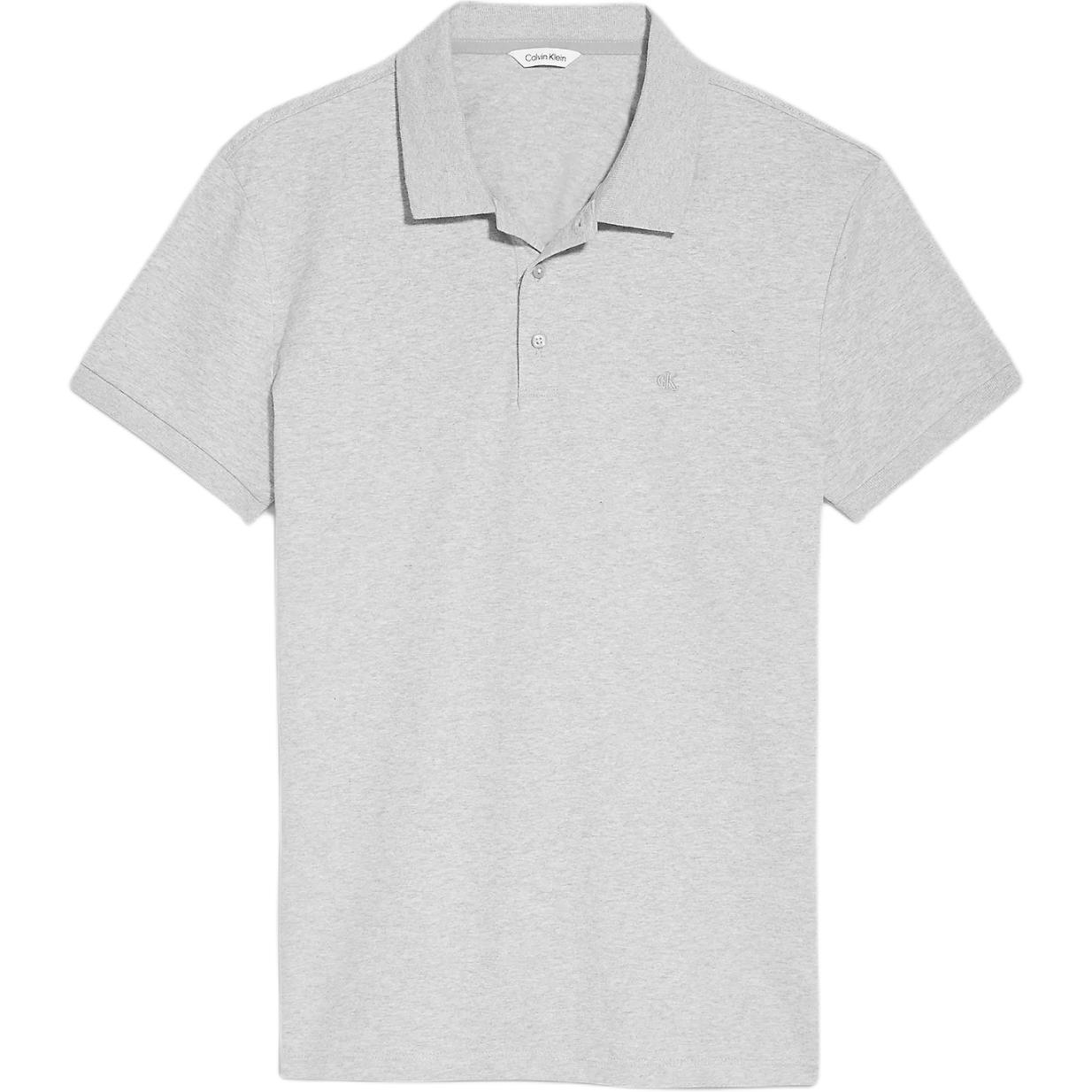 

Calvin Klein Вышитый логотип с буквой, облегающая футболка-поло с коротким рукавом, мужские топы, серый 40QM223-030 XXL