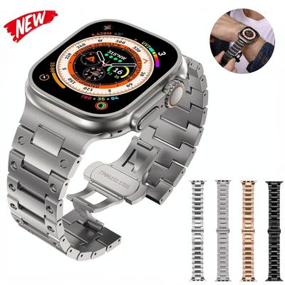 Metalowy pasek do Apple Watch Ultra 2 49mm 46mm 42mm 45mm 41mm 44 40mm Pasek ze stali nierdzewnej iWatch Series 10 9 8 7 6 5 4 SE