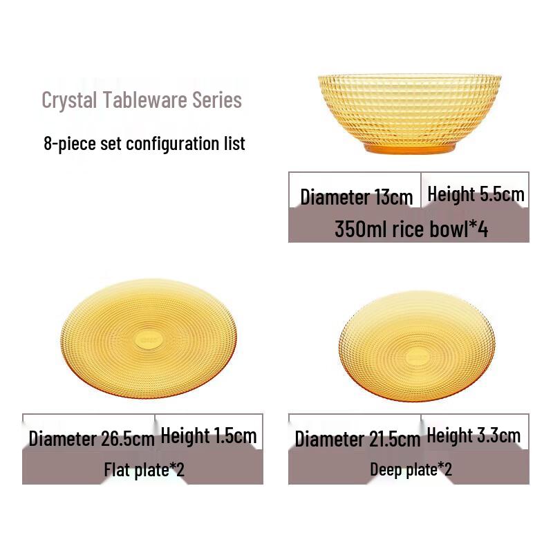 VISIONS Corning Jantarová 8dílná jídelní sada