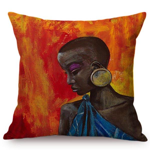 Africa Traditional Culture Art Sofa Decoration Cushion Cover Colourful African Woman Abstract Pattern Car Throw Pillow Case