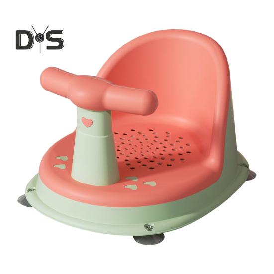 

Детское кресло для купания Эргономичная спинка Подлокотники Дренажная сетка Нескользящее детское сиденье для душа с присосками зелёный/оранжевый