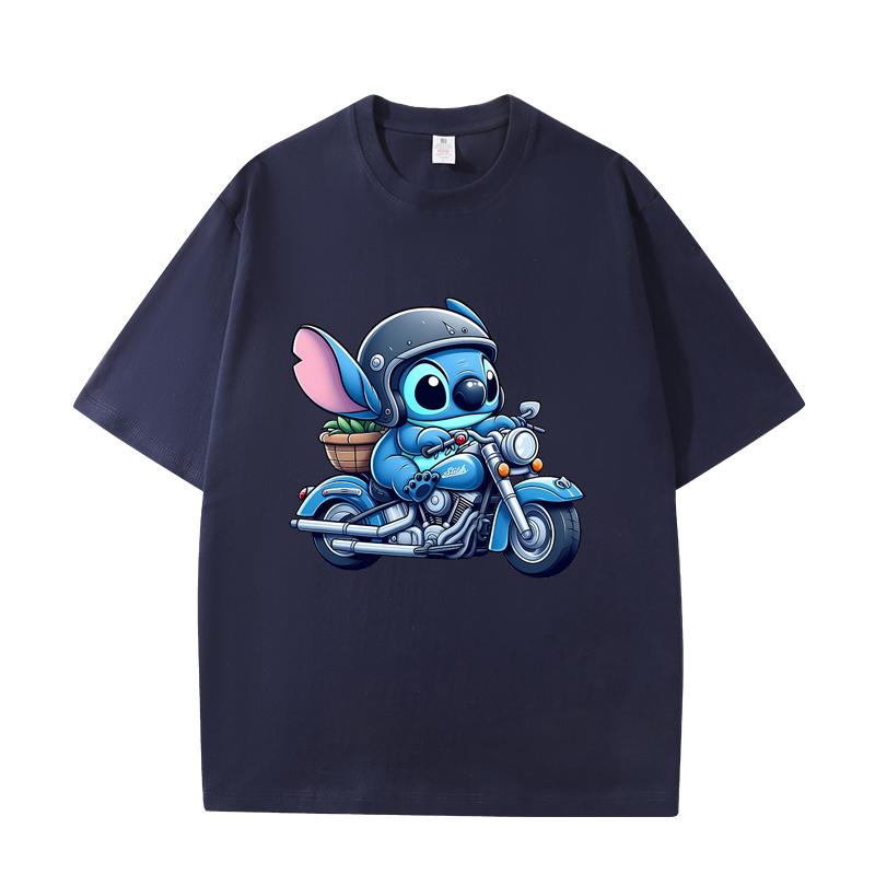 D06-85 MINISO 2026 Summer High-quality Printed Pure Cotton Shoulder Style Men's and Women's Round Neck Short Sleeved Couple T-shirt