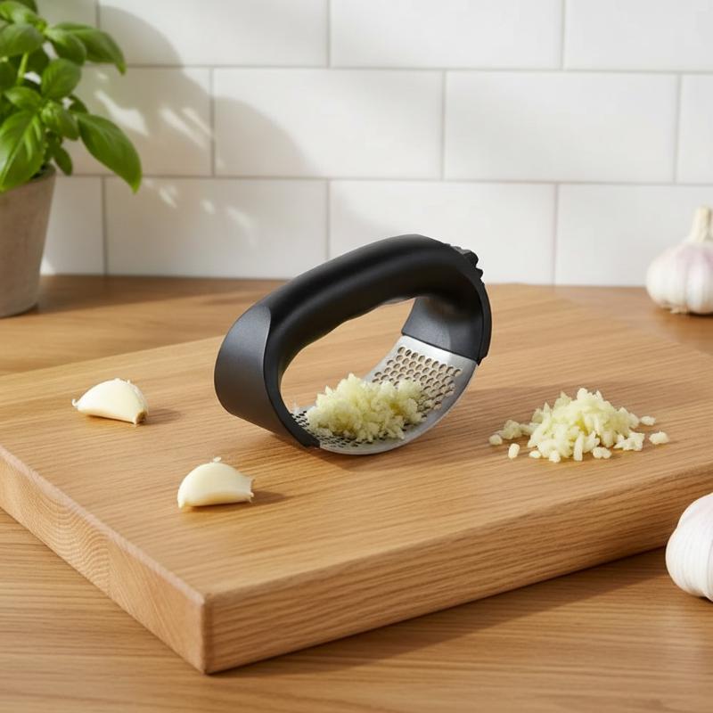 Simple And Convenient Garlic Press Rocker Stainless Steel Garlic Mincer Garlic Crusher Easy-Squeeze Tool