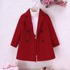 Little Girls Kids Casual Lace Trim Single Breasted Winter Outerwear Coat