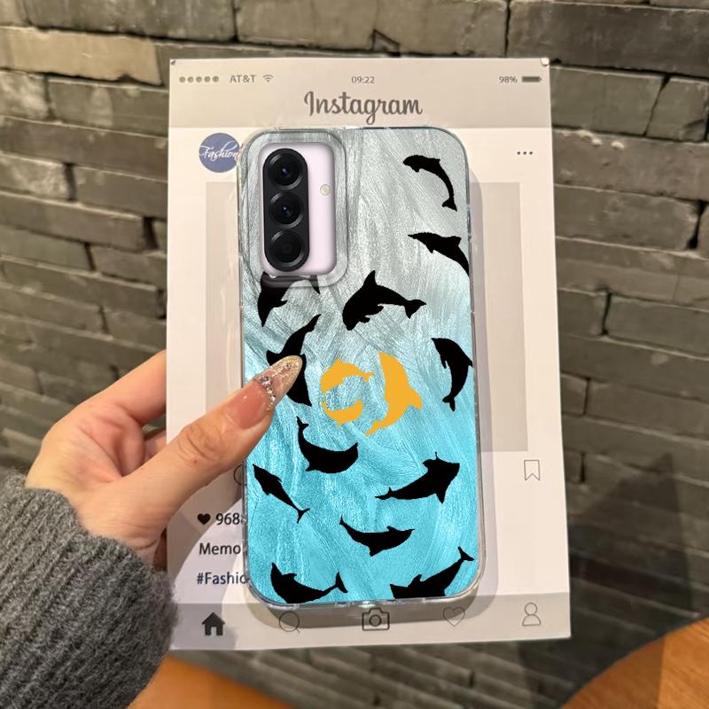 Cartoon Cat Dolphin Girls Case For Samsung Galaxy A56 A16 A26 A36 A06 A55 A35 A25 A15 A12 A32 A54 S24 S25 S22 S23 FE Funda Cover