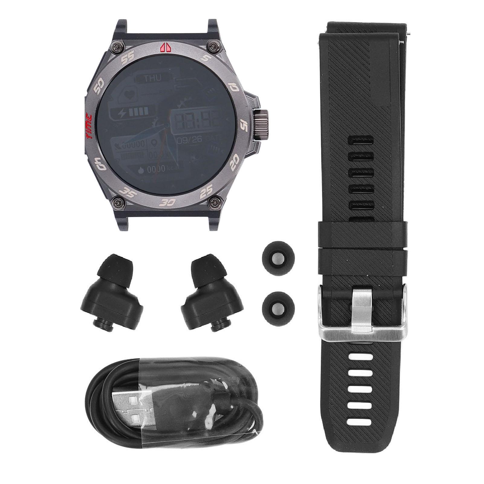 

Электронные часы с наушниками BT 2 в 1 Интеллектуальные часы NFC Беспроводные наушники для спорта на открытом воздухе Black