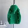 Autumn and winter new lamb wool hooded wool ball sheep shearing medium and long fur young coat thick fur