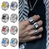 Alloy Ring Watch Elastic Stainless Steel Band Square Dial Men Women Couple Watch Finger Ring Birthday Gift Fashion Accessories