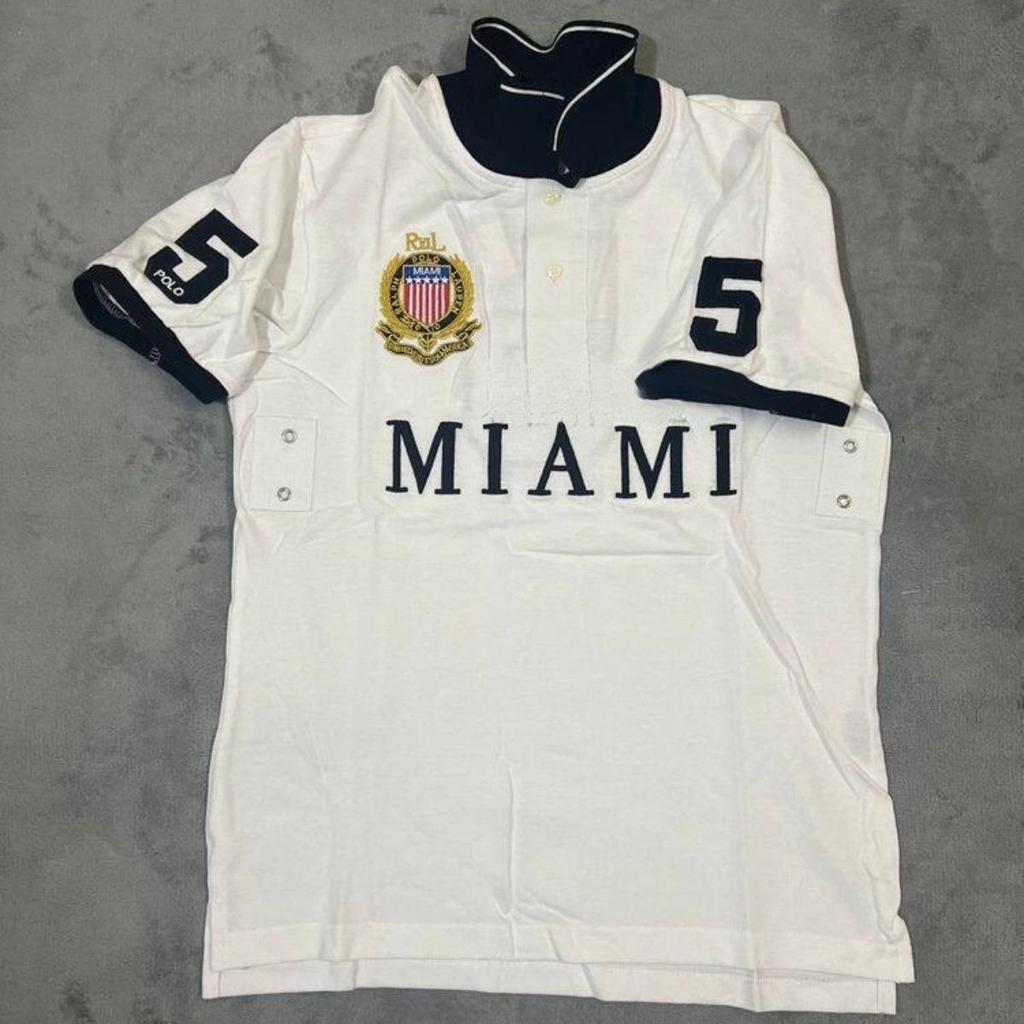 LUXEON Új Férfi Pólóing Miami Város Népszerű Magas Minőségű Athleisure Pamut Rövid Ujjú Pólóing