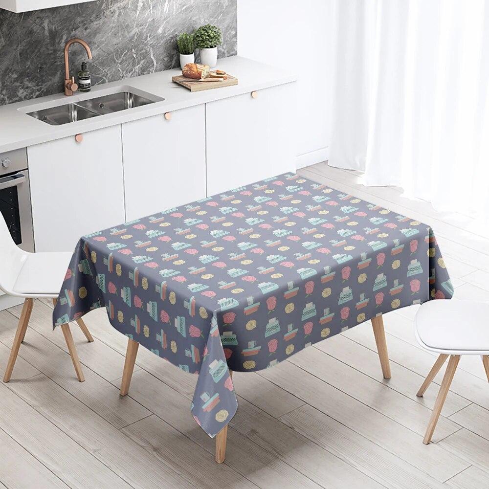 Cartoon Tablecloth Home Decor Stain Resistant Waterproof Table Decoration Rectangular Kitchen Fireplace Countertop