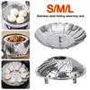 Stainless Steel Folding Dish Steam Lotus Leaf Shape Expandable Steamer Plate Multi-Function Steamer Rack Universal Pot Fit