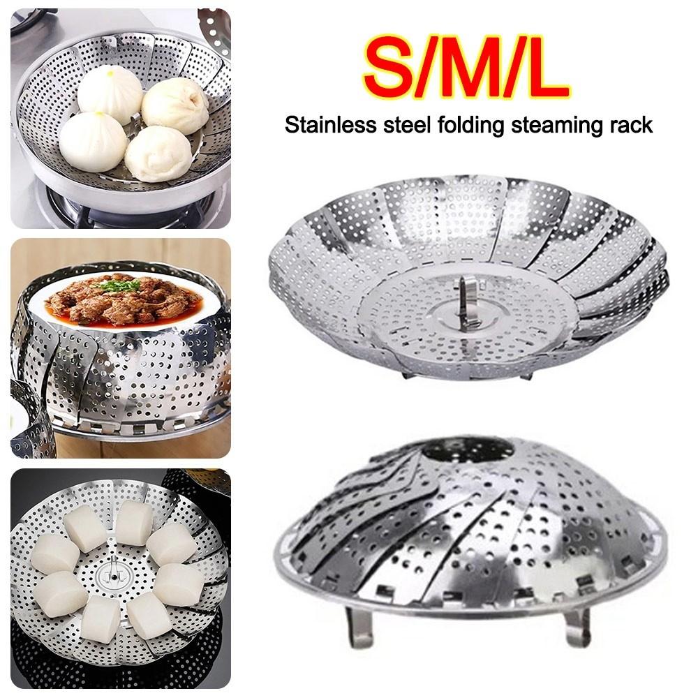 Stainless Steel Folding Dish Steam Lotus Leaf Shape Expandable Steamer Plate Multi-Function Steamer Rack Universal Pot Fit