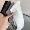 Boneless Vertical Striped Black and White Mid-calf Socks, Anti-pilling and Breathable Couple's Trendy Socks