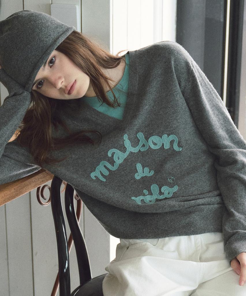 ROLAROLA Maison De Rola Embroidery Layered Knit Gy+Mt