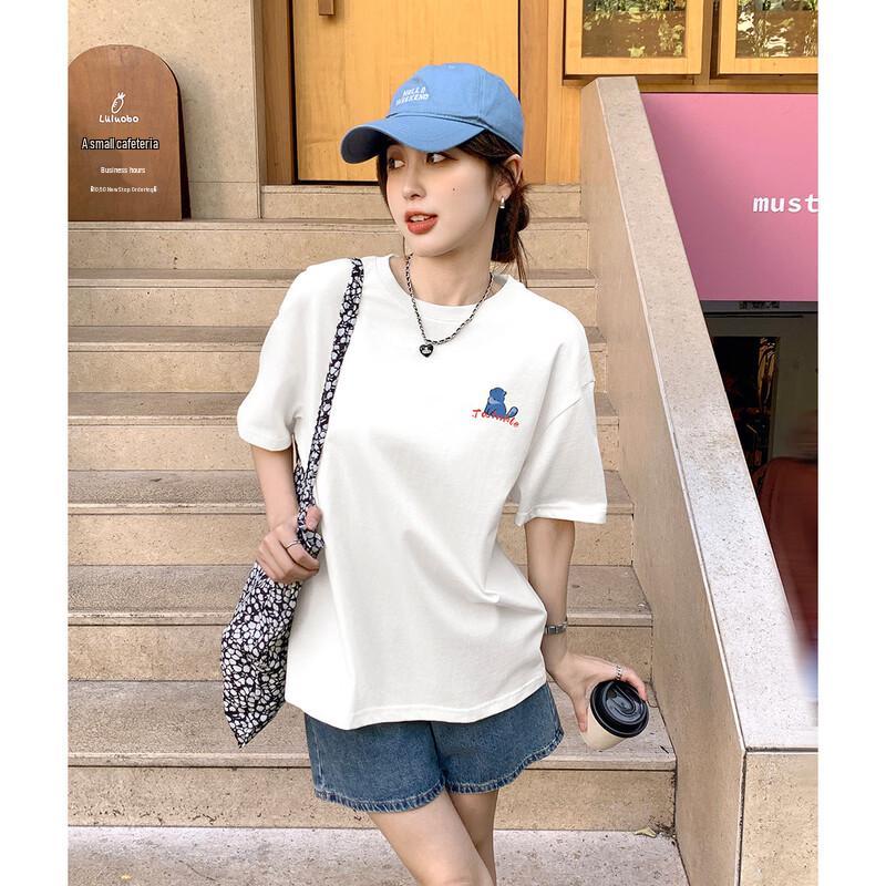 TonLion Women s Round Neck Back Graphic Short Sleeve T-Shirt S