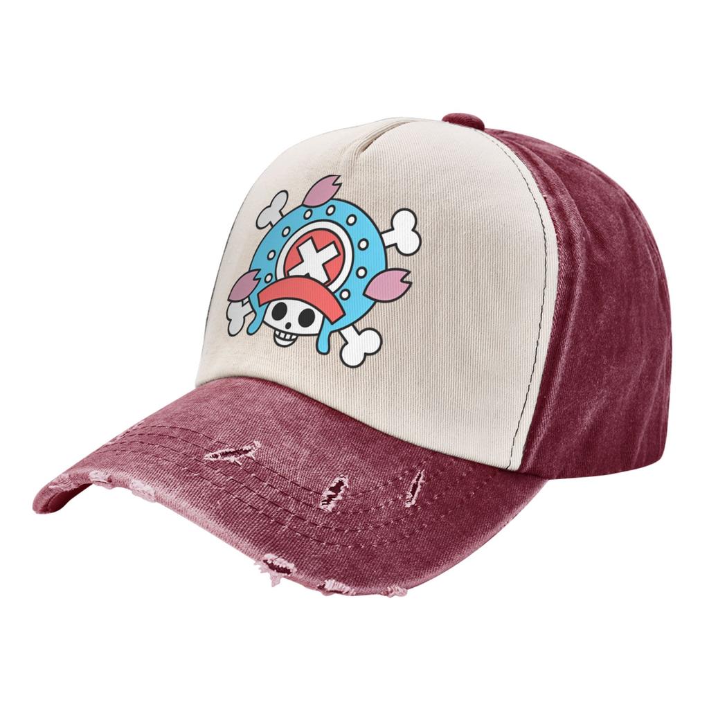 Hip Hop Tony Tony Chopper One Piece Flag Baseball Cap Distressed Denim Snapback Cap Outdoor Summer Adjustable Fit Caps Hat