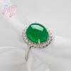 Grüne Natürliche Jade Ringe Glücksbringender Geschnitzter Edelstein Echter Schmuck Luxuriöser Verstellbarer Ring Vintage Charme Talismane Stein