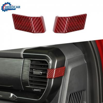 Center Console Side Air Vent Outlet Cover Trim For Ford F150 Red Carbon Fiber