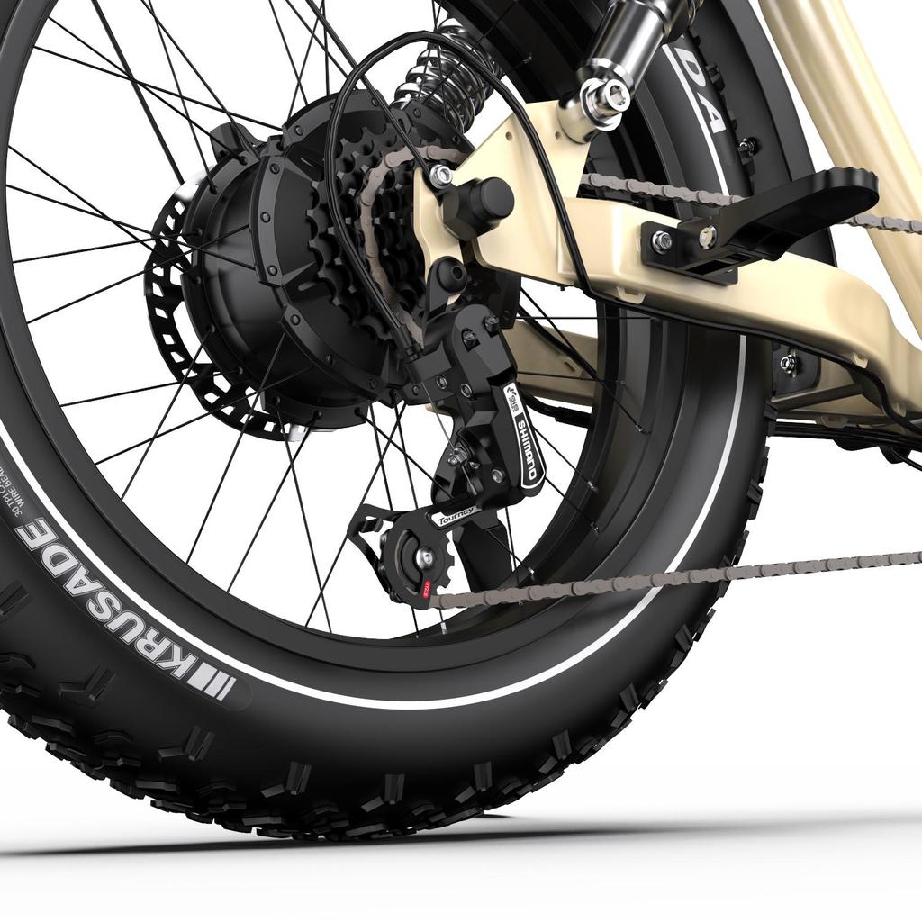 ONESPORT W77 Electric Bike - 48V 250W Motor, 90km Range, 20"x4.0" Tires, Hydraulic Brakes, Bluetooth Support for Urban Commute