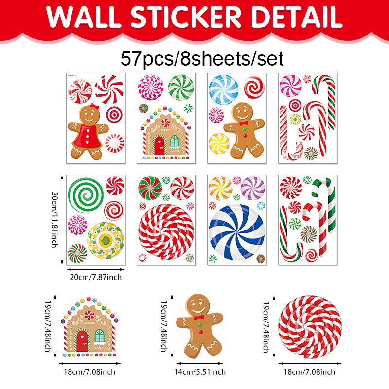 

Рождественские конфеты украшение для дома наклейка на стену самоклеящаяся мультяшный пряничный человечек наклейка на окно наклейка на холодильник рождественские украшения 20 * 30Cm * 8 sheets