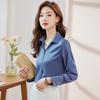 Damen V-Ausschnitt Langarm Chiffon Professionelles Bluse
