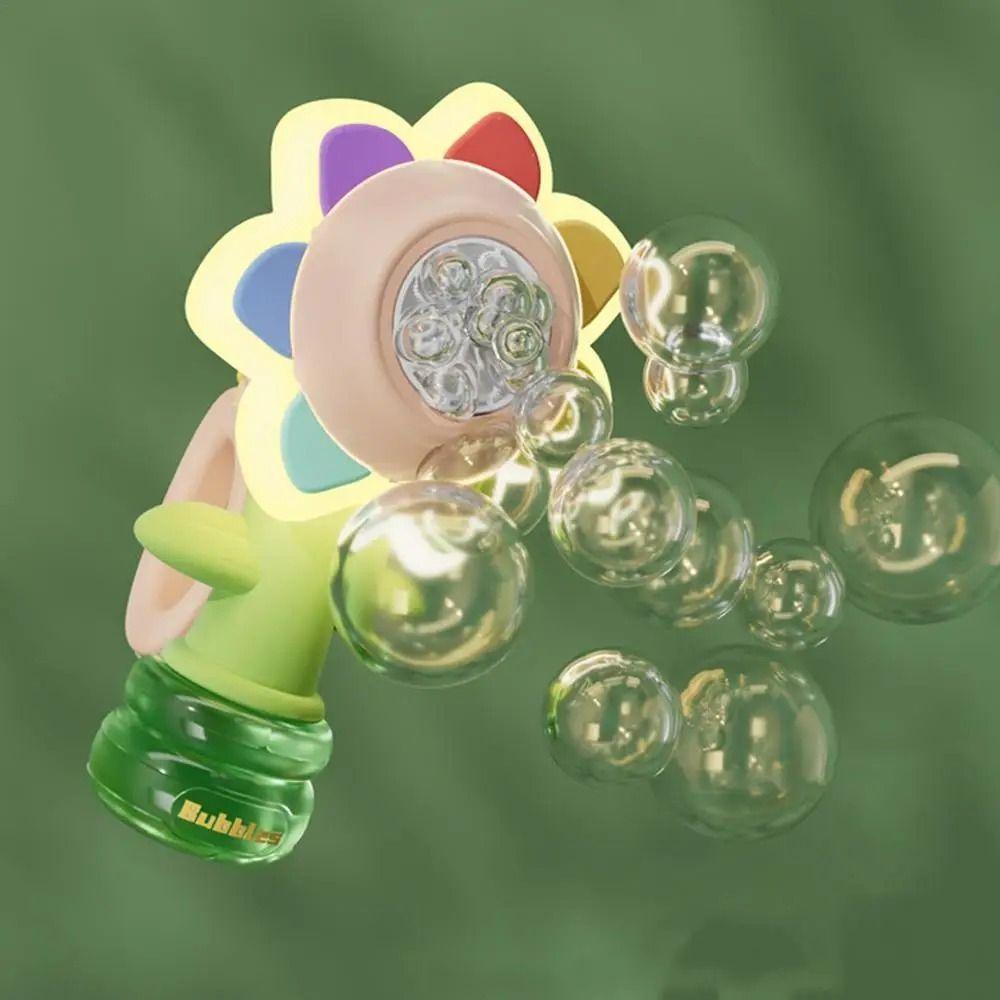 

Handheld Flower Bubble Machine Seven Color Sunflower Soap Water Launcher Outdoor Toys