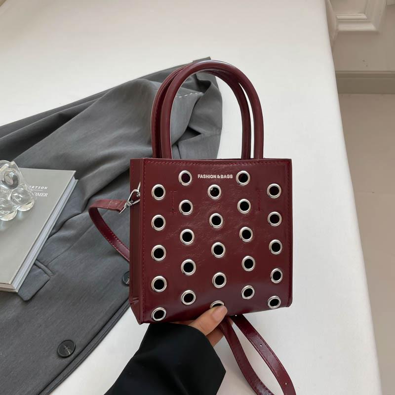 Commuter Small Pouch with Hollowed-out Design, Hand-held, Double-shoulder Strap Crossbody Bag