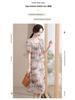 Chiffon V-neck Printed Dress for Women 2025 - Elegant Two-Piece Style for Middle-aged and Elderly Summer Fashion