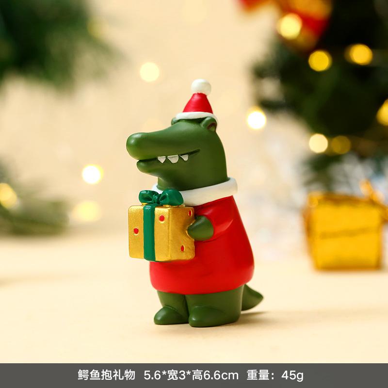 Creativity Mini Christmas, Old Man, Sleigh, Tree, Snowman, Animal, Cute Handmade Ornaments, Resin Decoration Decorative Gifts