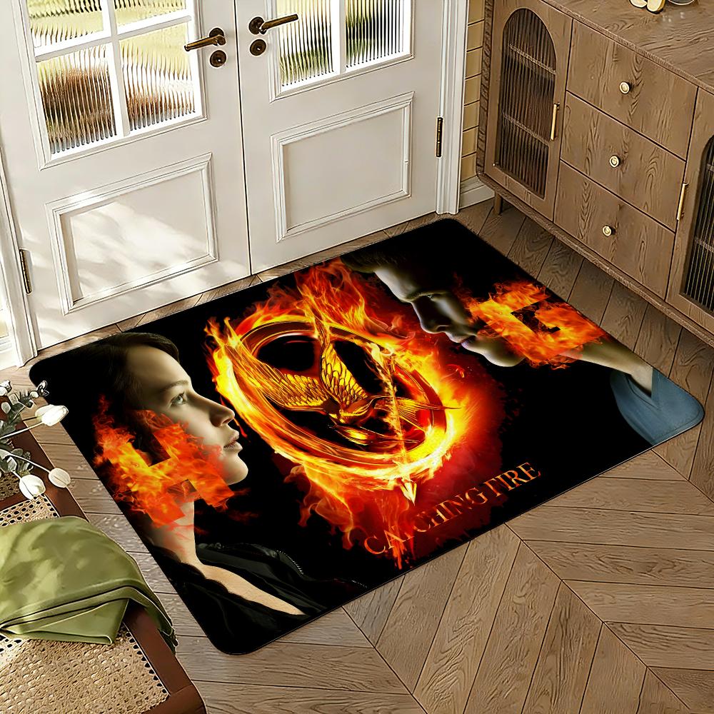 Film The H-Hunger Games Floor Mat Soft Thickened Absorbent Non-Slip Bedroom Living Room Door Mat Home Decor Flannel Rugs