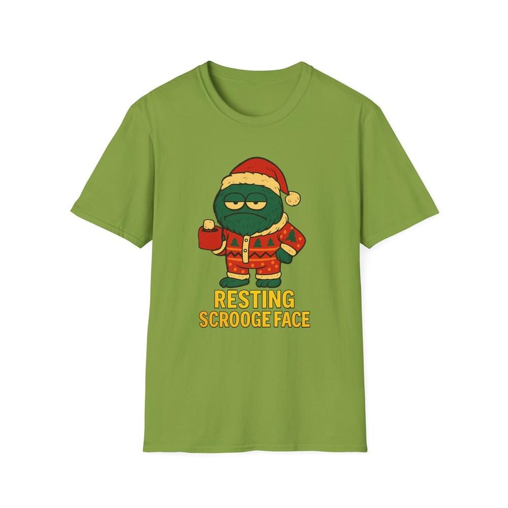 

Unisex Softstyle T-Shirt Grumpy Christmas Monster Resting Scrooge Face Funny 4XL