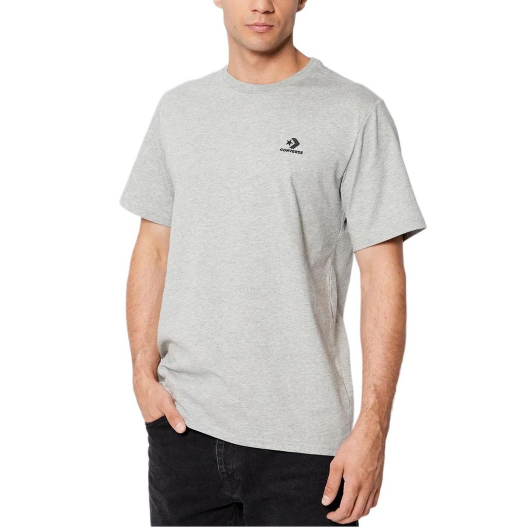 Converse T Shirts Unisex Gray Crew Neck Moderate Straight Fit 10023876-A05