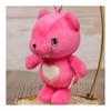Shinada Gaburab Bear Mascot Plush Keychain, Pink, 10cm Height, Sharp Fangs, Slanted Eyes, Cool Bear Design, Lightweight, Attachable To Bags/Belts,