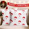 Christmas Pillow Covers Set of 2, 18x18 Decorative Throw Pillowcases Soft Plush Faux Wool Cushions for Home Patio Sofa Couch