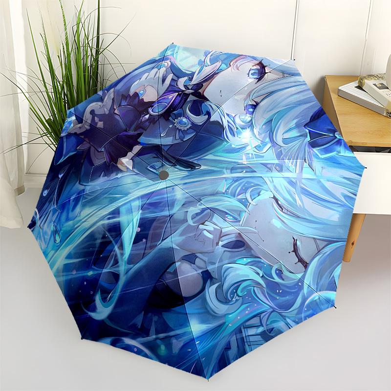 

icy, ethereal Automatic Opening and Closing, 8 rib Structure Portable Umbrella, Suitable for Men and Women in All Seasons Perfect Gift for