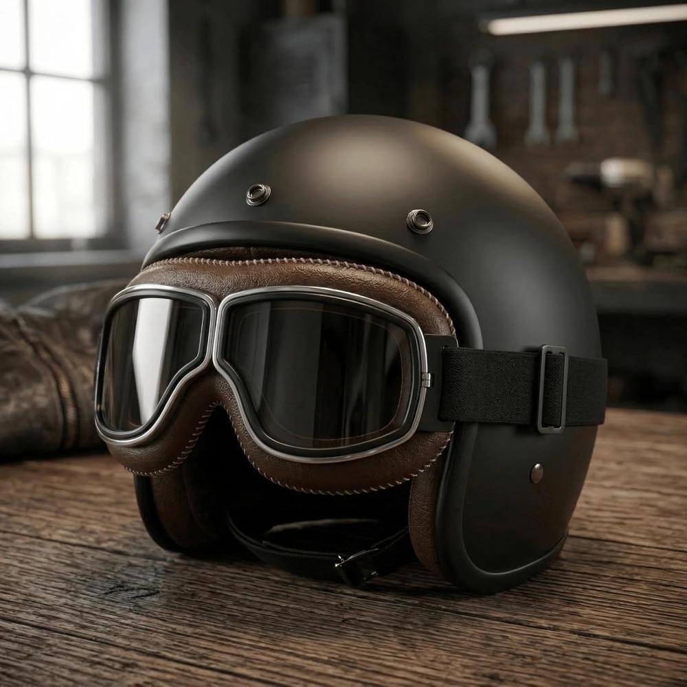 Vintage Motorcycle Goggles, Suitable for Wearing Over Prescription Glasses, with Soft-padded Non-slip Strap and Riding Goggles