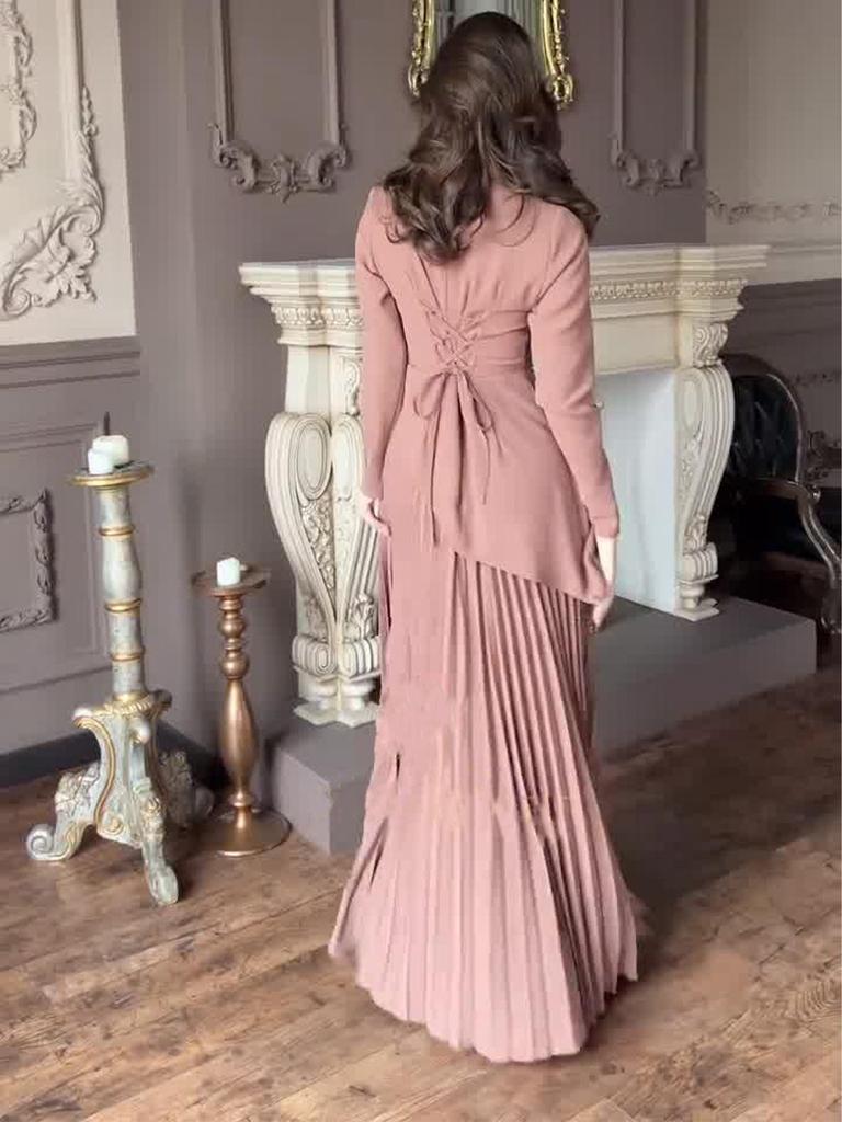Elegant European-American Slim Fit Luxurious Long Sleeve Dress for Women - 2025 Style