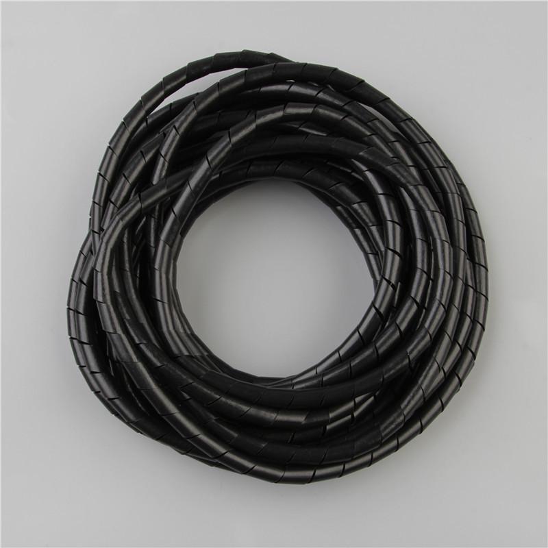 Tubo de Gestión de Cables en Espiral Blanco y Negro - 6 mm, 8 mm, 10 mm Protección de Arnés de Cables.